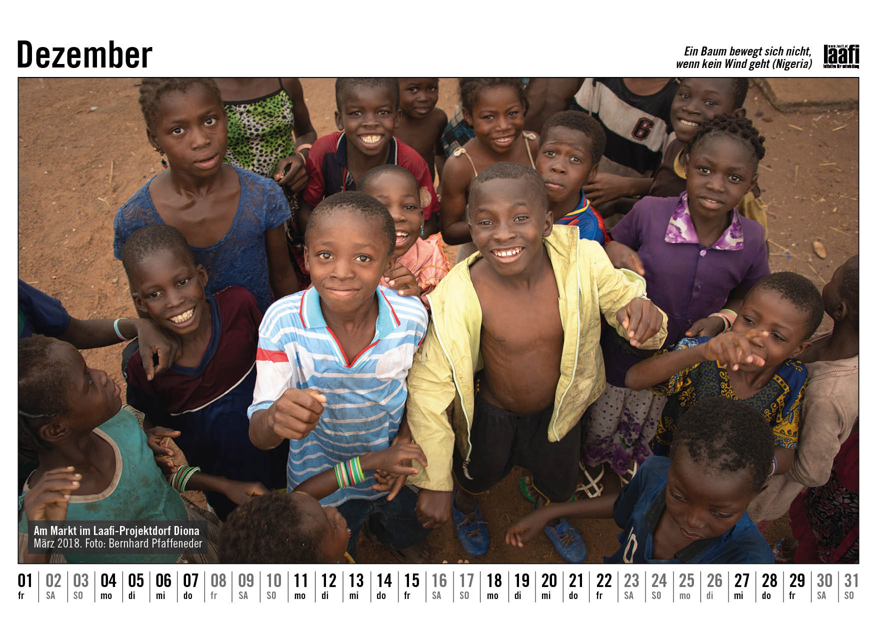 Burkina Faso Fotokalender Dezember 2023