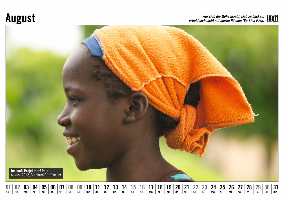 Burkina Faso Fotokalender August 2026