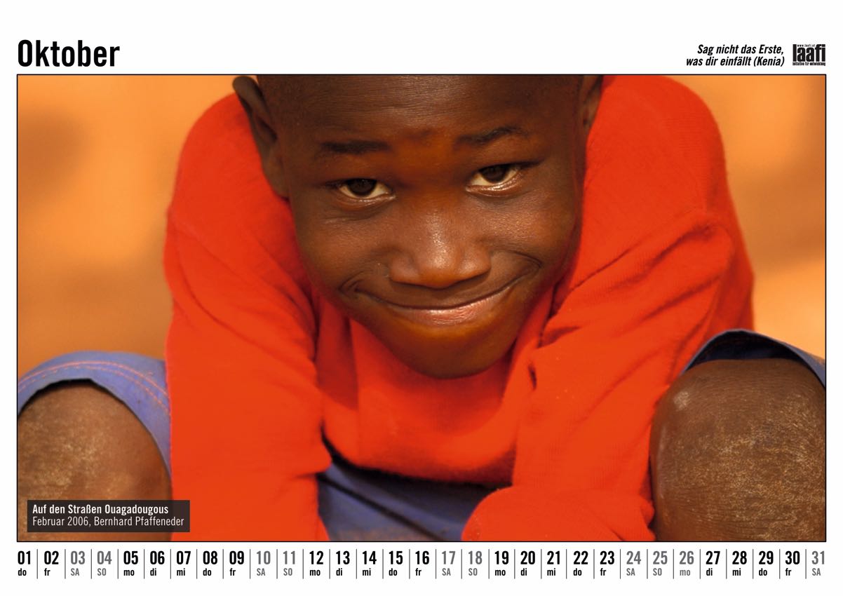 Burkina Faso Fotokalender Oktober 2026